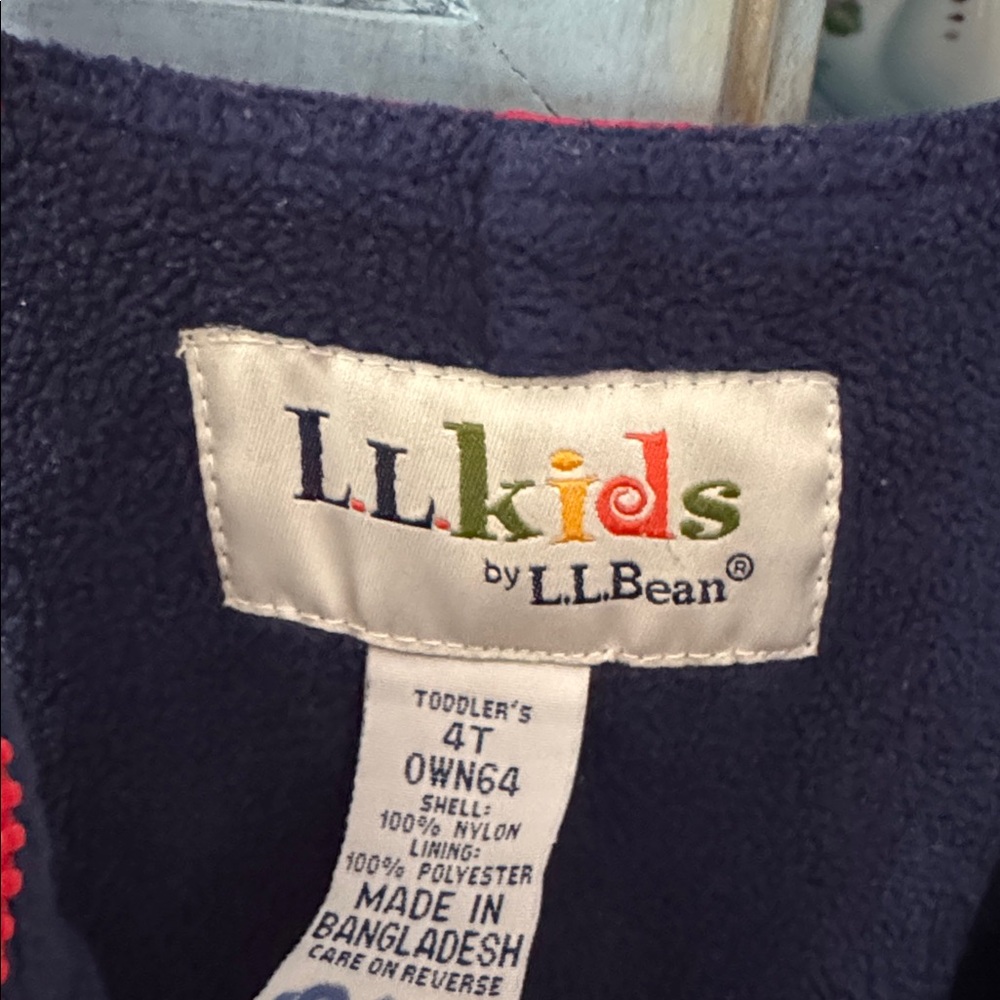 L.L. Bean Bright Red Kids Snow Overalls - Picture 2 of 7